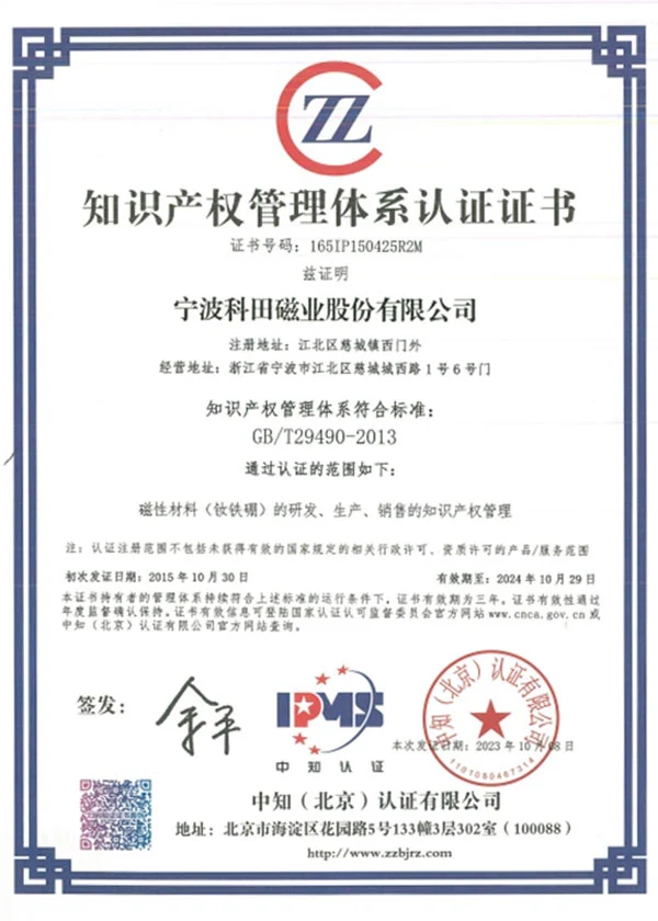 intellectual property system certificate